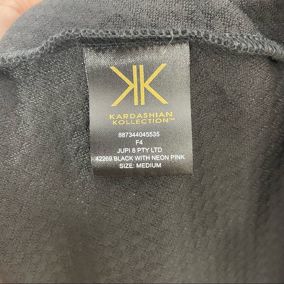 KARDASHIAN KOLLECTION Box Pleat Cutout A-Line Dress with Neon Trim - Sz. Medium - Picture 10 of 10